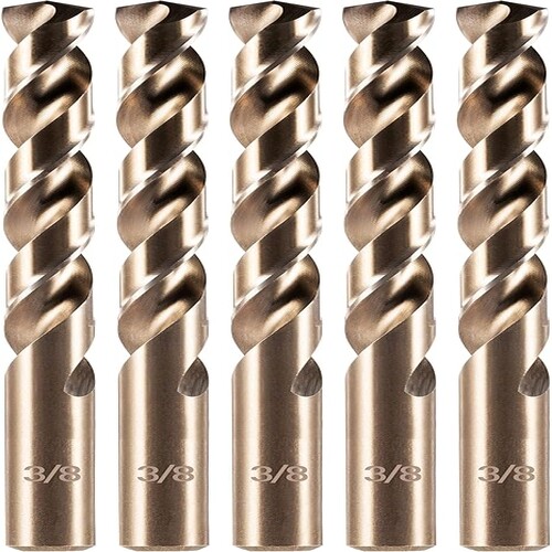 Socoje 3/8&quot; Cobalt Drill Bit(5Pcs) M35 HSS Metal Drill Bit Set for Hard Metal Stainless Steel Cast Iron