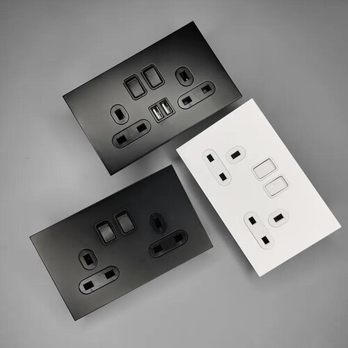 industrial multi plug sockets and stainless steel touchless switch of universal multi plug sockets with uk electric wall sock