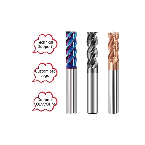 Factory Custom Tungsten Steel Solid Carbide CNC Milling Cutter Tools 4 Flute Square End Mills for Stainless Steel & Cast Iron