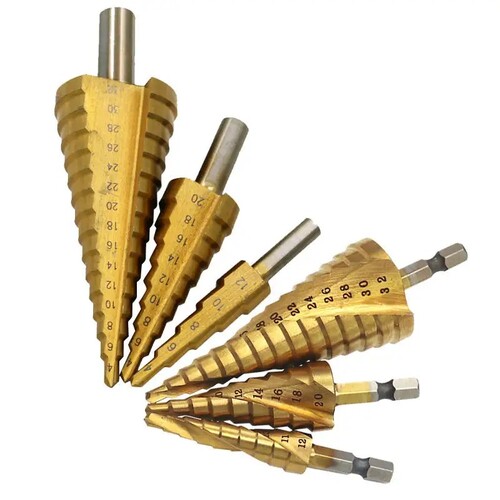 Step Drill Bit Metric Pagoda Shape Hole Cutter HSS Steel Cone Drill Bit