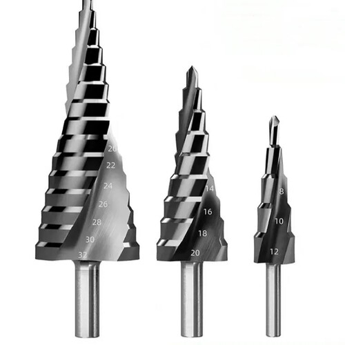 High Hardness Metal Super Hard Expansion Cone Metal Multi-function Drill Bit Industrial Grade Hexagonal Shank Pagoda Drill Bit