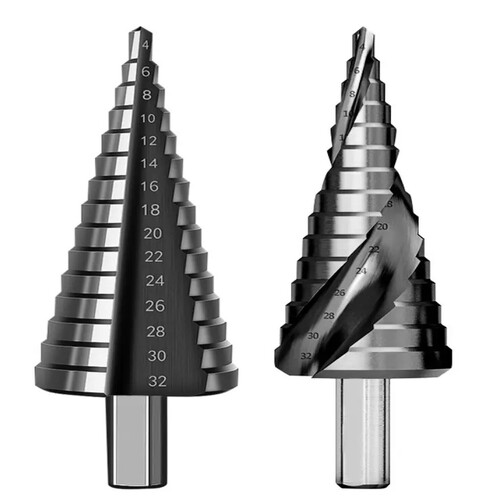 M35 Cobalt Titanium Aluminium Nitride HSS High Speed Steel 4-32MM Straight Flute Triangular Shank Pagoda Step Drill Bits