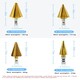 Step Drill Bit Metric Pagoda Shape Hole Cutter HSS Steel Cone Drill Bit