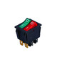 DPDT 220V Red Green Double Pole Rocker Switch With 6 Pins ON OFF Light Rocker Switches