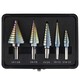 5Pcs 50 Sizes From 1/8 to 1-3/8 Metal Step Drill Bit Set for Steel Hole