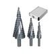 3Pcs Metric Three Flats Shank Spiral Flute HSS Step Drill Bit with Chip-Breaker for Sheet Metal Wood Plastic Drilling