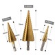 3Pcs Unibit Titanium Brocas Broca Escalonada Para De Metal Cone Shape HSS Step Drill Bit Set for Metal Tube Sheet Drilling