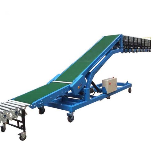 Motorized Belt Conveyor System with Hydraulic Truck Container Vehicle Loading Unloading