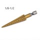 3/16-1/2 1/4-3/4 1/8-1/2 inch  Titanium Triangle Shank Step Drill Bits Set for Wood Metal Drilling 3pcs 