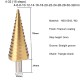 M2 Titanium Pagoda Drill Straight Groove  6542 Step Drill Bit Set 3PCS