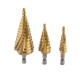 3Pcs 4-12/4-20/4-32 1/4' ' Hex Shank  Titanium Coated Step Drill Bit for DIY Woodworking Metal Plastic 10Pcs