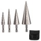 4 pc  3-12/ 4-12/4-20/4-32 mm Pagoda Drill Hexagon Screw Spiral Straight Groove Metal Steel Step Drill Bit