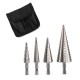 4 pc  3-12/ 4-12/4-20/4-32 mm Pagoda Drill Hexagon Screw Spiral Straight Groove Metal Steel Step Drill Bit