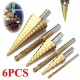 6PC Pagoda Drill titanium Step Drill Bit Set Saw Tooth Drill Bits 10Pcs