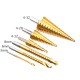 6PC Pagoda Drill titanium Step Drill Bit Set Saw Tooth Drill Bits 10Pcs