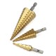 3 Piece  Titanium Coated Step Drill Bit Set 4-12mm 4-20mm 4-32mm Straight Slot  Perfect Plastic Hole Cutting Tool Core Cone Drilling Tool Set