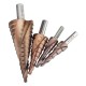 Socoje -Co M35 Cobalt Step Drill Bit Triangle Shank 4-12/4-20/4-32mm Spiral Flute Step Drill