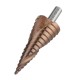 Socoje -Co M35 Cobalt Step Drill Bit Triangle Shank 4-12/4-20/4-32mm Spiral Flute Step Drill