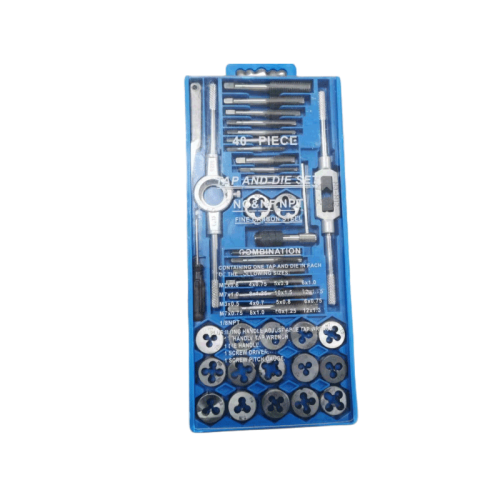 40 Pcs Tap And Die Set High Speed Steel  M3-M12 Tap Wrenches And Die Set Hand Taps And Round Die Set Metric Standard