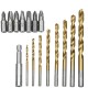 Drill Bit Set Slotted Bits  Twist Drill Bit with 60mm Extension Rod with Plastic Storage Box 18PCS 