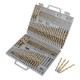 Socoje 115pcs Titanium Plating Twist Drill Bit Set 1/16-1/2 Inch Round Shank Twist Drill For Quick Wood Metal Drilling