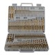 Socoje 115pcs Titanium Plating Twist Drill Bit Set 1/16-1/2 Inch Round Shank Twist Drill For Quick Wood Metal Drilling