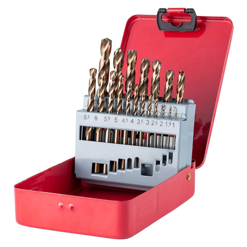 Socoje M35 Cobalt Drill Bit Set -Co Jobber Length Twist Drill Bits with Metal Case for Stainless Steel Wood Metal Drilling