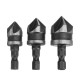  1/4 Hex Shank Wood Plastic Chamfer Bit Countersink Bore Set 12/16/19mm 3Pcs 