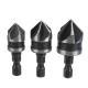  1/4 Hex Shank Wood Plastic Chamfer Bit Countersink Bore Set 12/16/19mm 3Pcs 