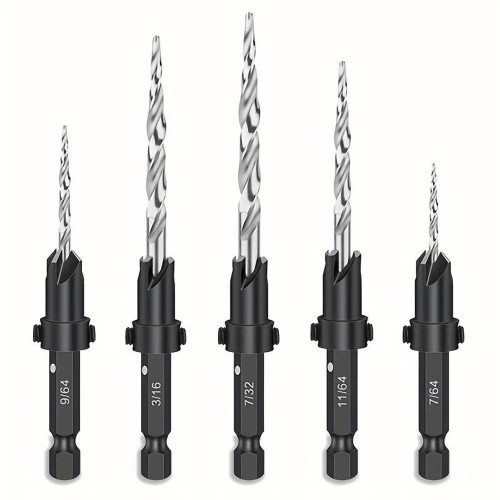 Countersink drill bit Set With 1 Hex Wrench Woodworking Countersink Bit 5PCS 