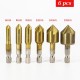 1/4 Hex Shank Chamfer Countersink Drill Bit 90 Degree 6mm-19mm 6Pcs 