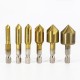 1/4 Hex Shank Chamfer Countersink Drill Bit 90 Degree 6mm-19mm 6Pcs 