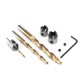 3-10mm Round Shank Titanium Coated Countersink Drill Bit Set 7/8Pcs 