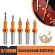 8/10mm Shank Woodworking Step Drill Countersink drill Bit Set for Wood Milling Cutter 7PCS