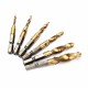 M3-M10 Titanium Coated Deburr Countersink Drill Bit Screw Thread Metric Tap 6pcs