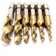 M3-M10 Titanium Coated Deburr Countersink Drill Bit Screw Thread Metric Tap 6pcs