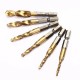 M3-M10 Titanium Coated Deburr Countersink Drill Bit Screw Thread Metric Tap 6pcs