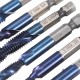 M3-M10 Blue Nano Coated Deburr Countersink Drill Bit Combination Drill Tap Bit Set 6pcs 