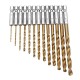 DB-T2 1.5-6.5mm  Titanium Coated 1/4 Inch Hex Shank Twist Drill Bit Set  13pcs 