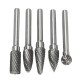 6mm Shank Tungsten Carbide Burr Rotary Cutter file Set Engraving Tool 5pcs 