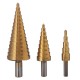 Step Drill Bit Sets Straight Titanium Coated Cone Hole saw Cutter Twist Saw Drill Bit 6PCs