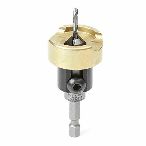 Carbide Tipped Woodworking Countersink Drill Bit with Adjustable Depth Stop No Thrust Ball Bearing 82 Degree 