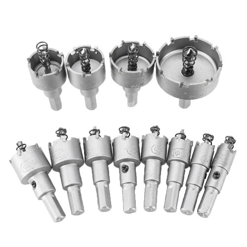 15mm-50mm Hole Saw Cutter Alloy Drill Bit Set for Wood Metal Wood Cutting 12pcs 