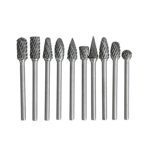 10PCS Tungsten Steel Grinding Head Tungsten Carbide Burrs Sets Mini Drill Diamond Burs Material Tungstenio Dremel Accessories