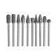 10PCS Tungsten Steel Grinding Head Tungsten Carbide Burrs Sets Mini Drill Diamond Burs Material Tungstenio Dremel Accessories