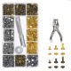 360Pcs Leather Rivets Double Cap Rivets Metal Fixing Tool With Punch Pliers Kit Craft Snap Fastener Press Button Repair Tool