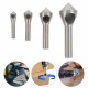 4pcs Set Titanium Countersink Deburring Drill Taper Hole Cutter Steel/Aluminum Countersunk Head Chamfering Tools 2-5-10-15-20