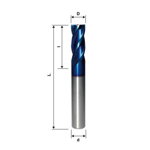 1.5mm, 1/16&quot;, 4 Flute, Socoje Solid Carbide End Mill, Hardened Material, NB, HRC65, 35°, Made In China