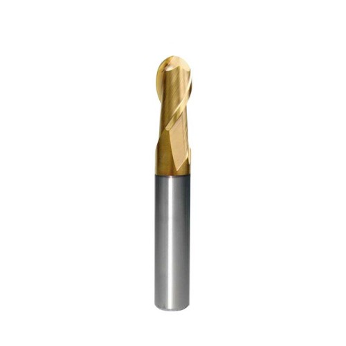 2mm 1R, 2 Flute, Ball End Mill, Ball Nose, Short, Solid Carbide, HRC45, Helix Angle 30°, Made In China