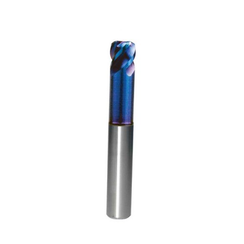 3mm Corner Radius End Mill 4 Flute, 0.5R, HRC68, Blue NB Coated, 1/4" Shank,  Made In China